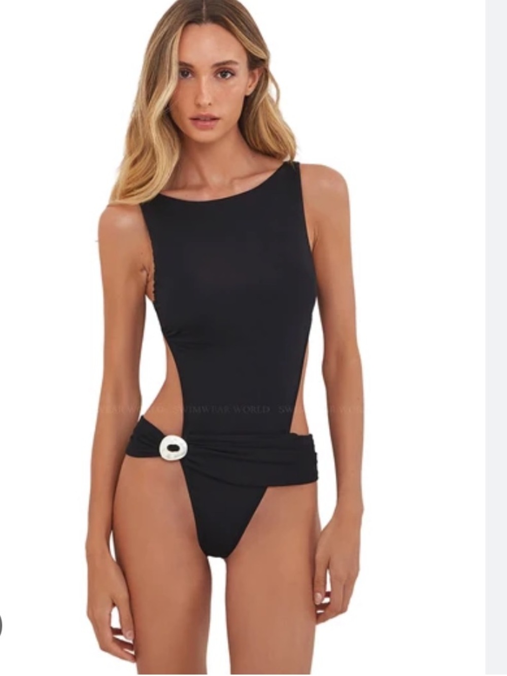 New Vix BlackLuxury One-Piece Swimsuit with Side Cutouts and silver buckle M